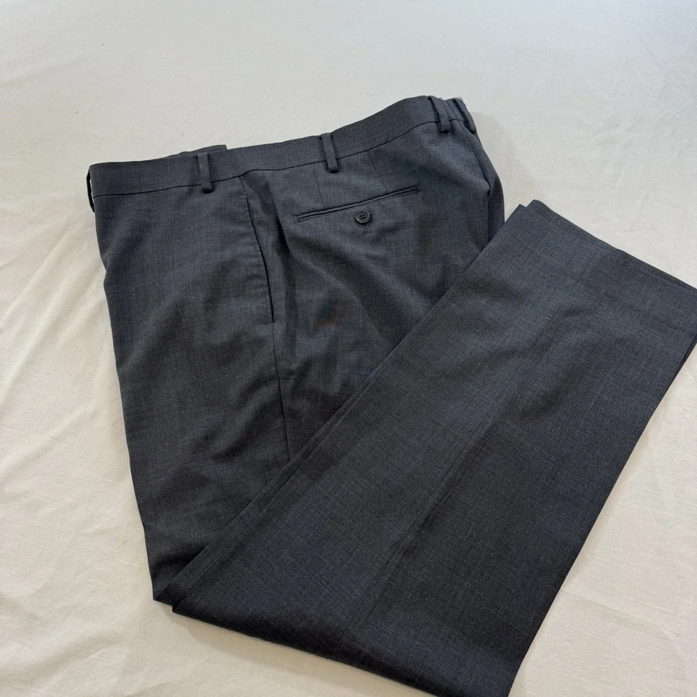Polo Ralph Lauren Mens Flat front Wool Blend dark Gray 40 x 30